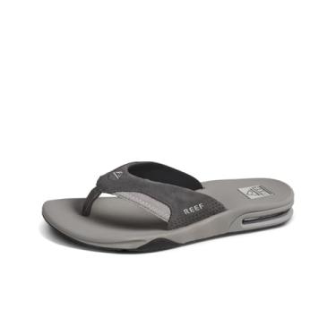 Imagem de REEF Chinelo Fanning Abridor de Garrafa Masculino, Camurça cinza, 12