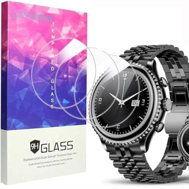 Imagem de Lamshaw Compatível com o protetor de tela SOUYIE Smartwatch, [pacote com 3] Película protetora de tela de vidro temperado 9H compatível com SOUYIE H67 1,32 polegadas Bisel Smart Watch 2025 (pacote com