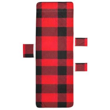Imagem de Vermelho Preto Buffalo Xadrez Chaise Lounge Capa de Cadeira Toalha de Piscina Lounge Cadeira de Praia Floral Espreguiçadeira de Praia 85 x 76 centímetros