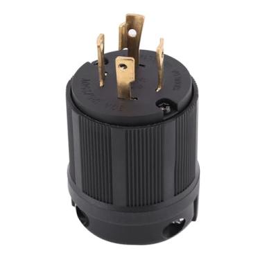 Imagem de Fafeicy Plugue Elétrico Com Trava Giratória L14-30P, Plugue Adaptador de Trava de Gerador de Quatro Furos 125V-250V 30A, Lâminas de de Liga de Latão de Resistência Industrial e Contatos de Conector