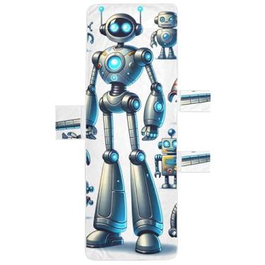 Imagem de Robôs de desenho animado capa de espreguiçadeira toalha de cadeira toalha de praia de piscina com bolsos linda espreguiçadeira de piscina 85 x 76 centímetros