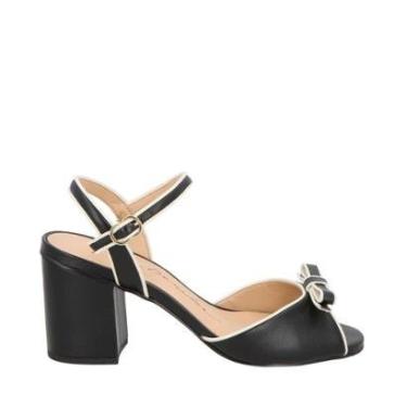 Imagem de Sandalia Luiza Barcelos Couro Preto com Laço-Feminino