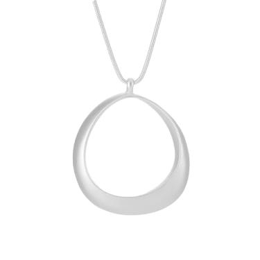 Imagem de Zuvexe Colares femininos com pingente longo, corrente de cobra, prata, ousada, corrente de coração, lágrima, borla, espiral, suéter, corrente de dois tons, joia grossa, Metal, Sem Pedra Preciosa