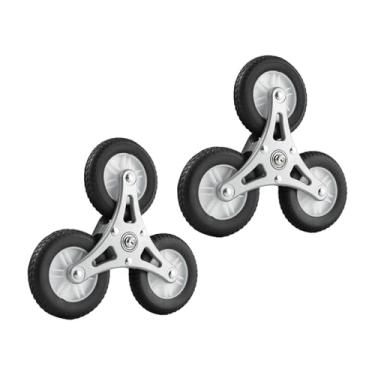 Imagem de KiBcsLic 2 Rodas de Substituição para Carrinho de Compras com Rodas para Subir Escadas - Rodízios Versáteis E com Rolamento Suave - Acessórios para Carrinho de, Preto, 22,5 cm