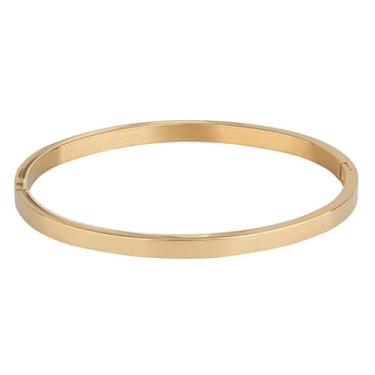 Imagem de Pulseiras de aço inoxidável para mulheres, simples, modernas, joias, presentes para mãe, esposa, namorada, irmã, 50x59mm, Aço inoxidável, Sem Pedra Preciosa