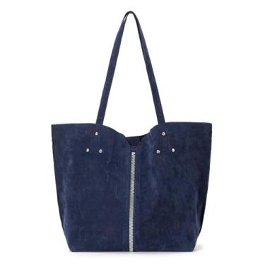 Imagem de ACUARIO Bolsa feminina para trabalho, bolsa acolchoada para viagem e academia, Azul-escuro, Large, Tendência