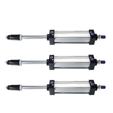 Imagem de Cilindro pneumático padrão ajustável SCJ32/40/50/63/80/125 mm furo cilindro de ar pistão grande Thrus 25/50/75/100/200/300 mm Stroke (curso 175-50mm, BORE 100mm)