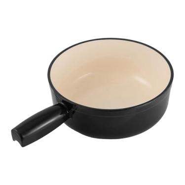 Imagem de Swissmar Panela de fondue de queijo de ferro fundido esmaltado Lugano (preto fosco, 2L/2Q)