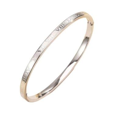 Imagem de Pulseiras De Casal Em Aço Titânio Dourado E Prateado Com Zircônia Incr