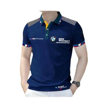 Imagem de Camisa Polo Masculina Solta De Secagem Rápida Para Verão BMW Racing Mo