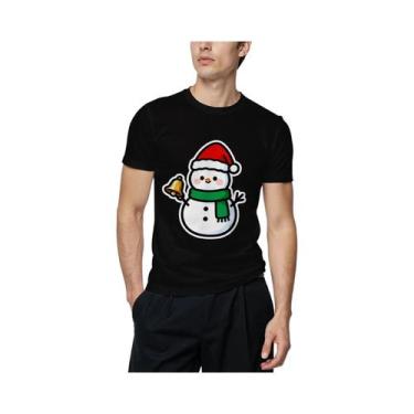 Imagem de Camiseta Casual Masculina De Verão Com Estampa De Boneco De Neve Moda 