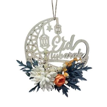 Imagem de Guirlanda de Hortênsia Artificial Branca com Letras Madeira para Porta da Frente Interiores e Exteriores Decoração Residencial Decorativa Diária Casa