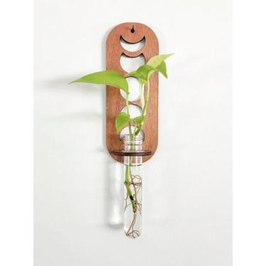 Imagem de Mini vaso minimalista de planta oca, hidropônica transparente, planta pothos, pendurar na parede