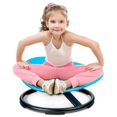 Imagem de NeoKaleido Cadeira giratória sensorial para crianças autistas, cadeira giratória com autismo TDAH, coordenação corporal, base de metal, antiderrapante, brinquedos para sentar e girar para crianças