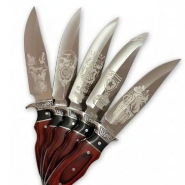 Imagem de Faca para Churrasco Personalizada em Aço Inox Super Luxo 30cm – Faca de Churrasqueiro com Cabo de Madeira e Gravação de Nome ou Time(Nome+Escudo+OutroLadoC/Mascote)