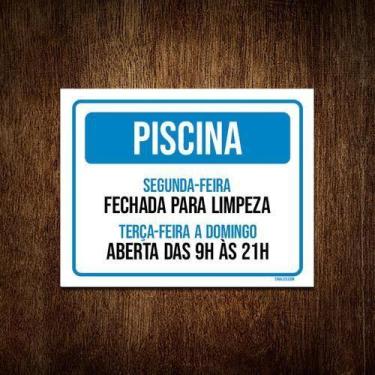 Imagem de Placa Sinalização - Piscina Fechada Para Limpeza 18X23 - Sinalizo
