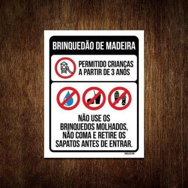 Imagem de Placa Sinalização - Condomínio Brinquedão De Madeira 18X23 - Sinalizo