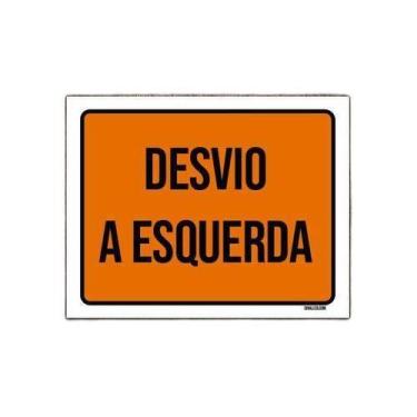 Imagem de Placa De Sinalização - Desvio A Esquerda 36X46 - Sinalizo