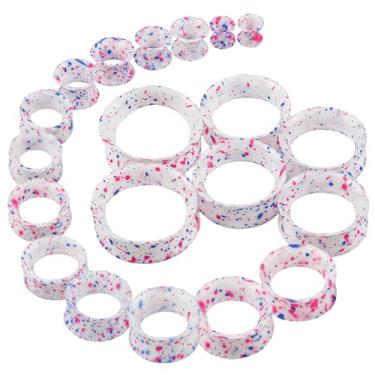 Imagem de WINSENET 20 peças de alargadores de orelha de silicone flexíveis 2G-25 mm alargadores macios alargadores de orelha alargadores de orelha alargadores de orelha pretos brincos piercings joias para