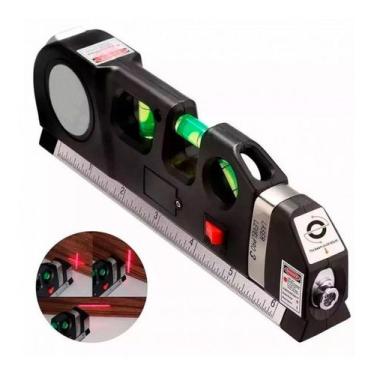 Imagem de Nível Prumo Lazer Horizontal Vertical Cruz 3 Bolhas Trena - Xtrad
