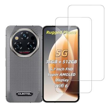 Imagem de NOUKAJU Protetor de tela para Oukitel WP210, vidro temperado HD, resistente a arranhões, durável e à prova de quedas, protetor de tela de vidro temperado para Oukitel WP210 [2 unidades]