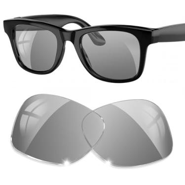 Imagem de pupvus Lentes de reposição para Ray-Ban Meta - 50 mm e 53 mm para RayBan Wayfarer RW4006/4008 e Gen 2 RW4012, Transparente a cinza (transições), 50mm