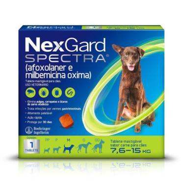 Imagem de NexGard Spectra Antipulgas e Carrapatos e Vermífugo para Cães de 7,6 a