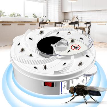 Imagem de Dispositivo de Armadilha para Moscas Elétrica Recarregável via USB Capturador Elétrico Insetos Repelentes Controle Físico Higiênico Econômico em Energ