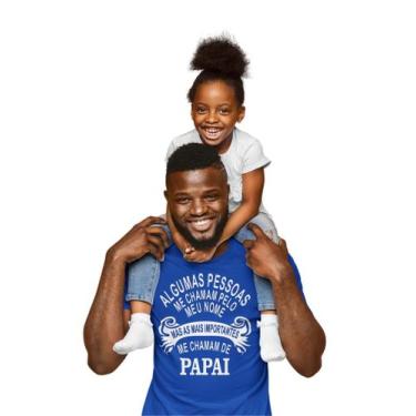 Imagem de Camiseta Frase Dia Dos Pais Papai Engraçada Colorida Azul Royal - Del 