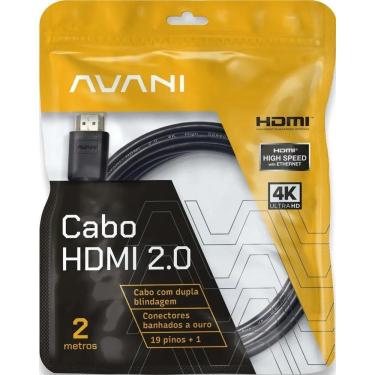 Imagem de 2X Cabo Hdmi 2M 2.0 19 Pinos Ethernet 2 Metros 4K Ultra Hd 3