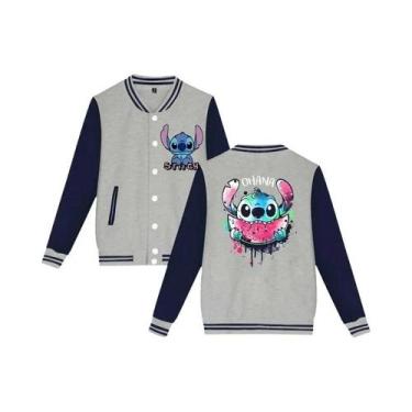 Imagem de Jaqueta De Moletom Unissex Infantil Y2K Disney Stitch Estilo Baseball 