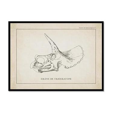 Imagem de Arte de parede de esqueleto de dinossauro vintage, paleontologia, pôsteres em tela, fósseis de dinossauro, impressões artísticas, esboços, fotos, decoração de quarto de menino (SKU2,20,3 x 30,5 cm =