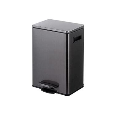 Imagem de pcagfaajmh Latas de lixo lixeira cozinha lixeira com tampa fechada pedal lixeira para quarto cozinha sala de artesanato escritório (capacidade: 12L cor: preto) (preto 9L)