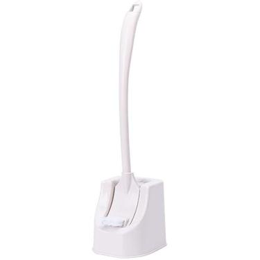 Imagem de Conjunto de escova de vaso sanitário, escova de vaso sanitário de plástico e suporte de limpeza de banheiro conjunto de escova de limpeza de alça longa conjunto de escova de vaso sanitário (cor: 2