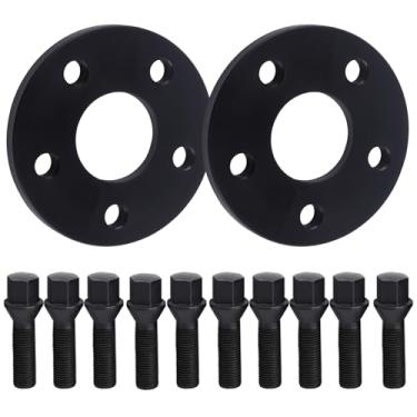 Imagem de DCVAMOUS Espaçadores de roda centralizados de 2 peças 5x120 1/2 polegada (12 mm) furo de 72,6 mm com parafusos 12 x 1,5 (assento cone de haste de 40 mm) compatível com BMW 5 Lug para E36 E46 E90 E92
