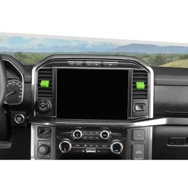 Imagem de Jimen Compatível com Ford F150 2021-2025, 4 peças de acabamento da tampa da saída de ar CA do console central (verde)