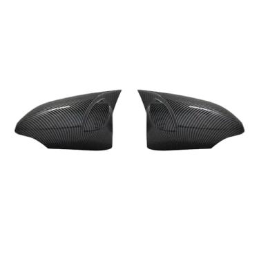 Imagem de Retrovisor Do Carro Espelho Lateral Capa De Chifre De Carbono Preto Brilhante Porta Exterior Caso De Visão Traseira Compatível Com Toyota Corolla 2014-2018(Carbon)