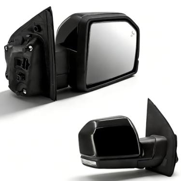 Imagem de FL3Z17682PB Espelho de alimentação duplo direito 18 + 4 pinos preto para Ford F150 2015-2018; Miror do lado do passageiro com memória/aquecido/dobra elétrica/seta/lâmpada de poça/marcador lateral