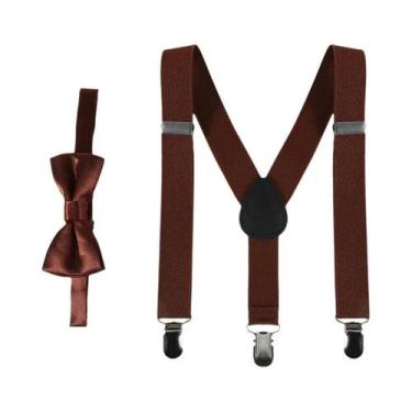 Imagem de Conjunto De Suspensórios Ajustáveis Com Gravata Borboleta Para Criança