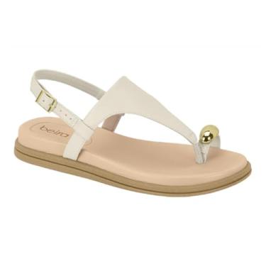 Imagem de Sandália Toe Ring Feminina Flatform Beira Rio Conforto (Branco-Off, BR, Adulto, Numérico, 38)