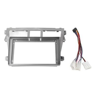 Imagem de 9in 2 din moldura estéreo do carro quadro do jogador do carro quadro painel fascia capa com cabo de alimentação confiabilidade apto para vios 07-12
