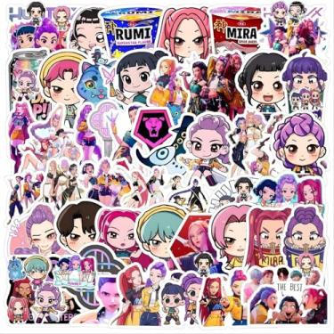 Imagem de Adesivos de filme Caçadores de Demônios, 50 peças de adesivos Kpop de desenho coreano para garrafas de água, decalque de vinil à prova d'água para adolescentes, meninas, meninos, adultos, laptop