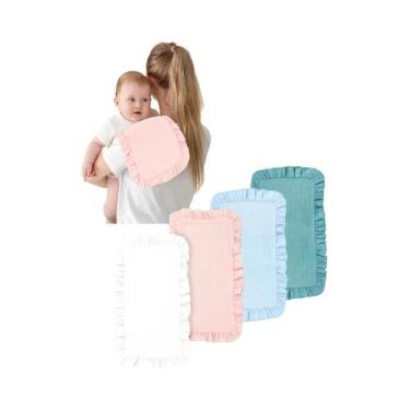 Imagem de Conjunto De 4 Panos De Boca Para Bebê Em Musselina De Algodão Com Esta
