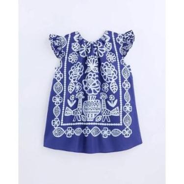Imagem de Vestido Curto Infantil Taua Azul Marinho Fábula-Feminino