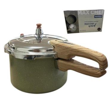 Imagem de Panela de Pressão Max Chef Wood 4,2L Cinza para Fogão por Indução  Ant
