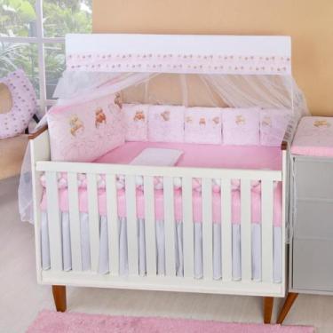 Imagem de Kit Berço Americano Almofadinhas Bebê Menina 13 peças - AVM Enxovais, 