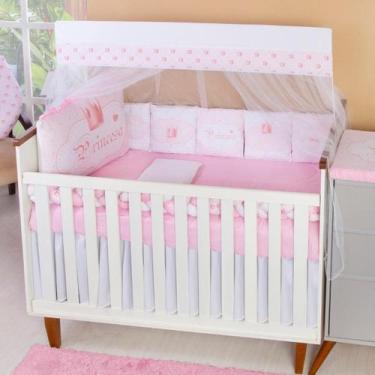 Imagem de Kit Berço Americano Almofadinhas Bebê Menina 13 peças - AVM Enxovais, 