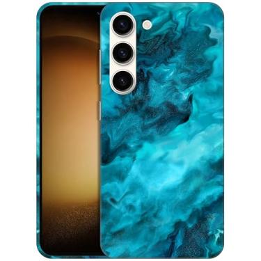 Imagem de GlamCase - Capa de suporte estampada abstrata em mármore azul-petróleo para S235G