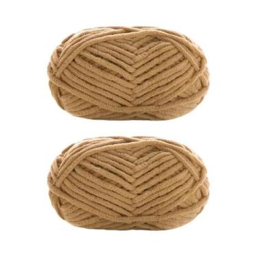 Imagem de Fio De Veludo Grosso 2 Peças 50g Cada Lã Chenille Macia Para Tricô Art