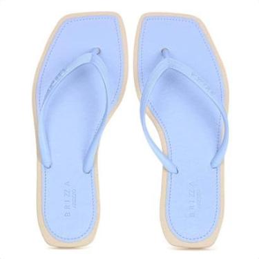 Imagem de Chinelo Brizza Arezzo Bico Quadrado Bicolor Azul Claro e Bege - Feminino-Feminino